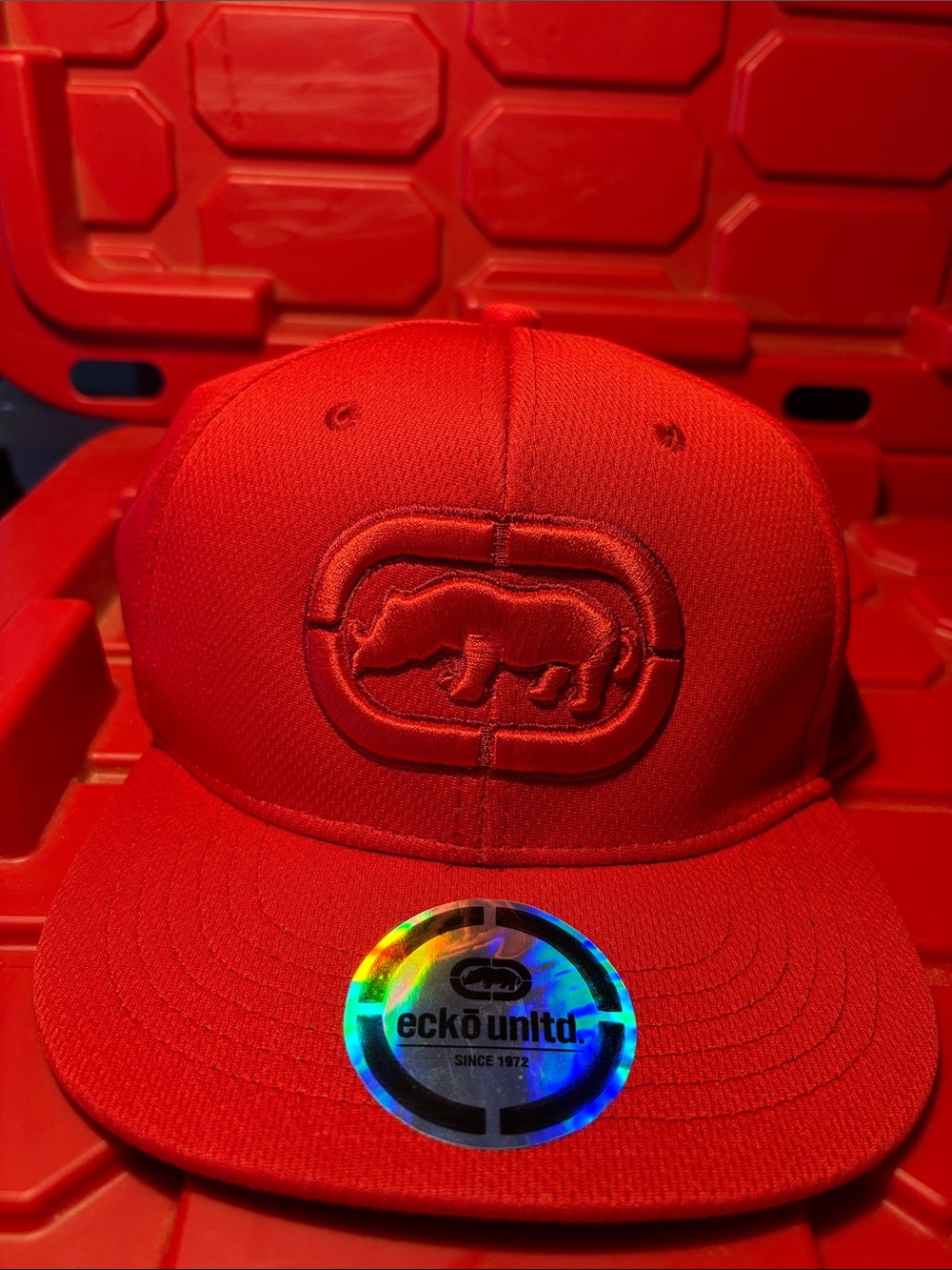 NWT Men’s Ecko Unlimited Embroidered Red Y2K SnapBack Hat Cap